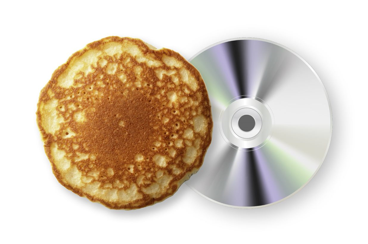 pancake next to CD