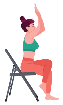seated eagle arms chair yoga illustration