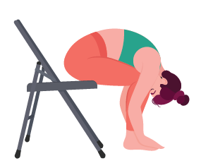 chair forward fold yoga illustration