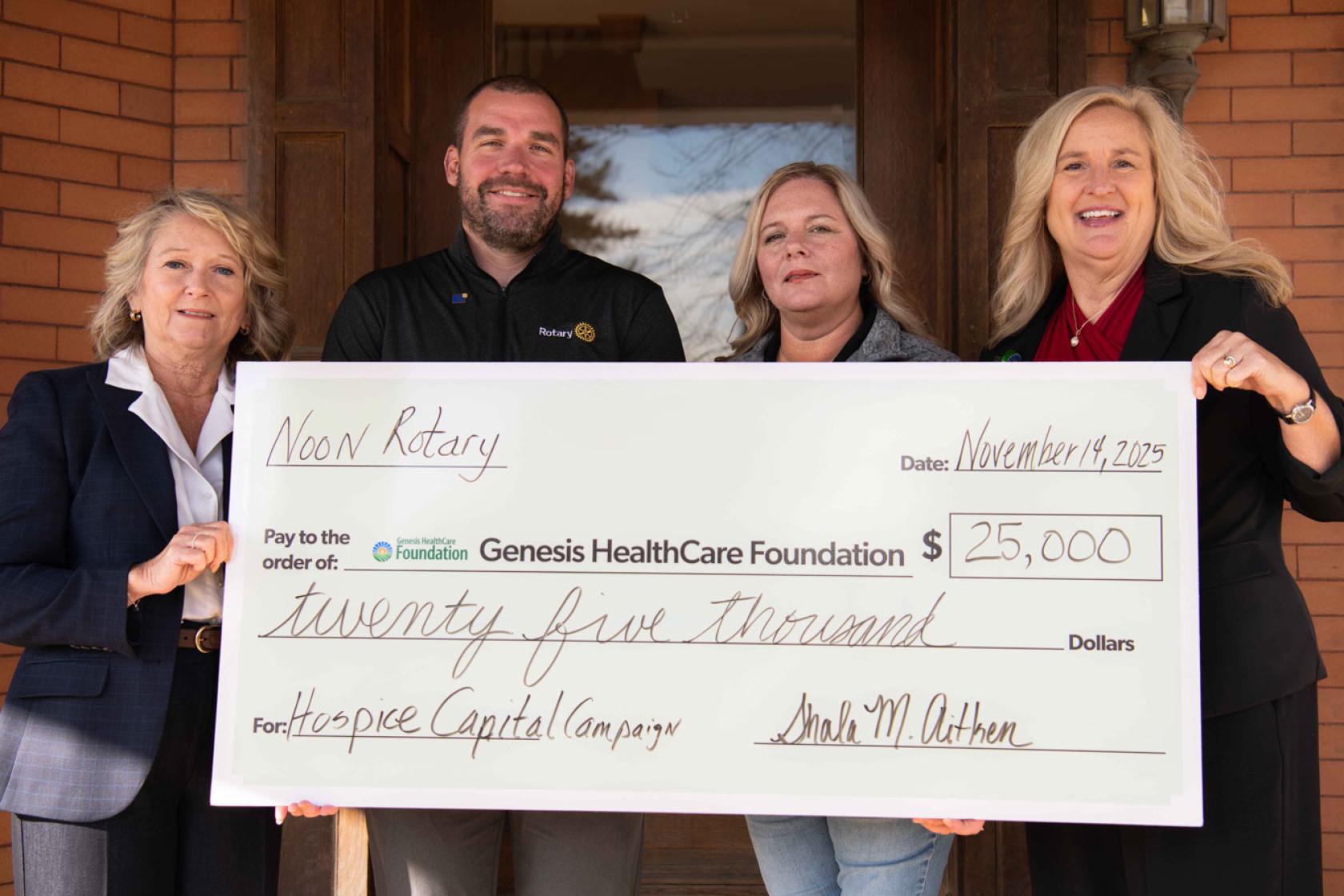 Zanesville Noon Rotary Club donates to Genesis Hospice Capital Campaign