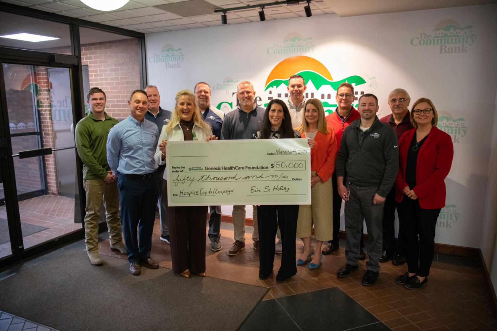 Community Bank donates to Genesis Hospice Capital Campaign