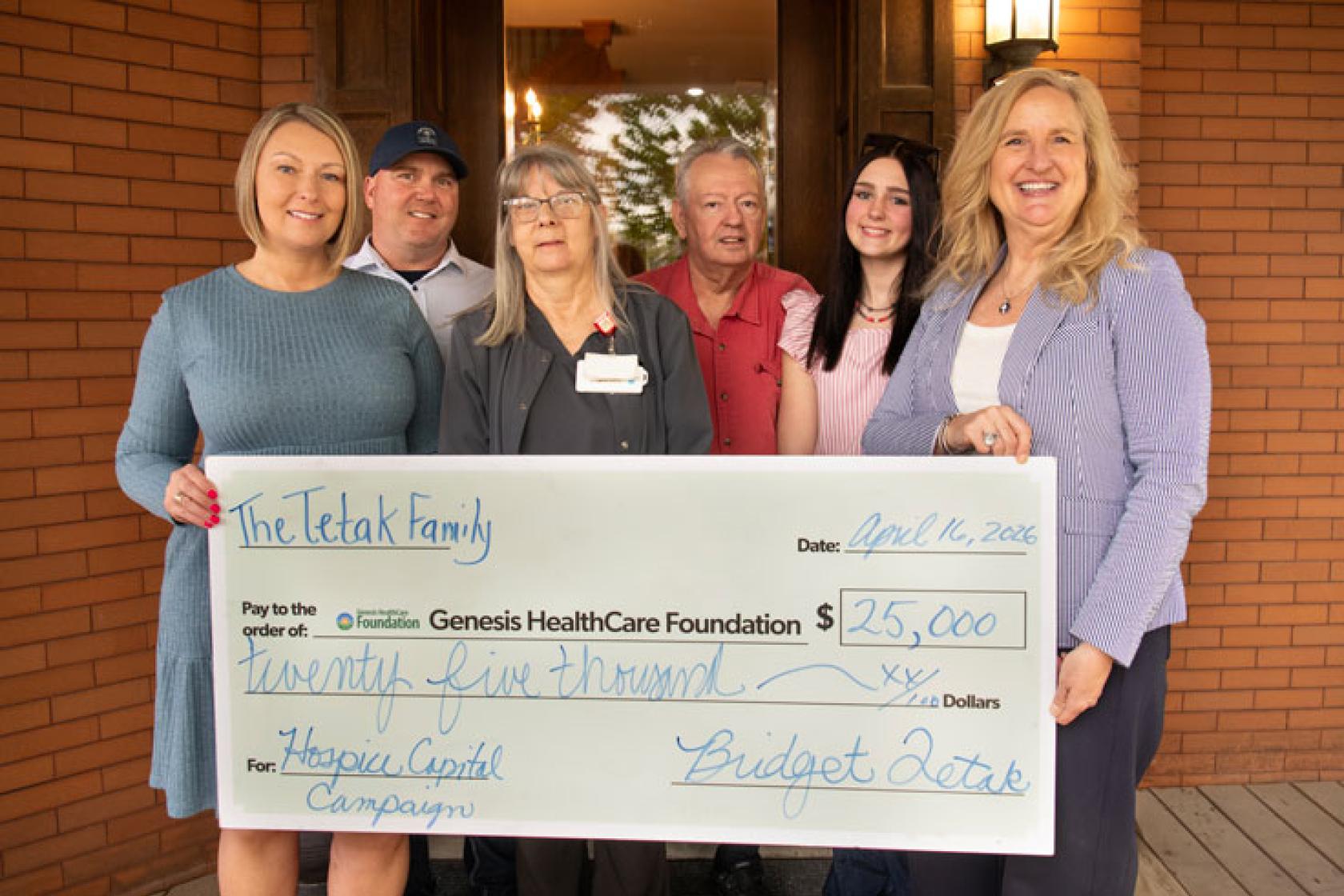 The Tetak family donated to the Genesis hospice capital campaign