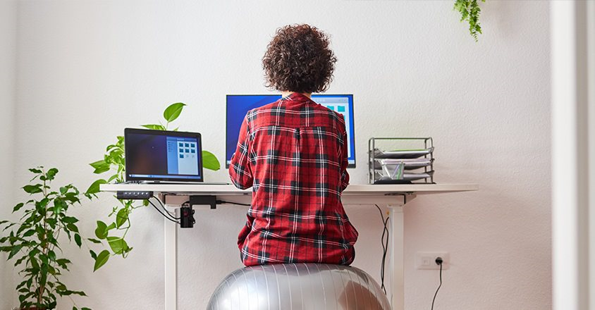 Using Balance Ball Chairs at Your Desk - Thrifty Jinxy