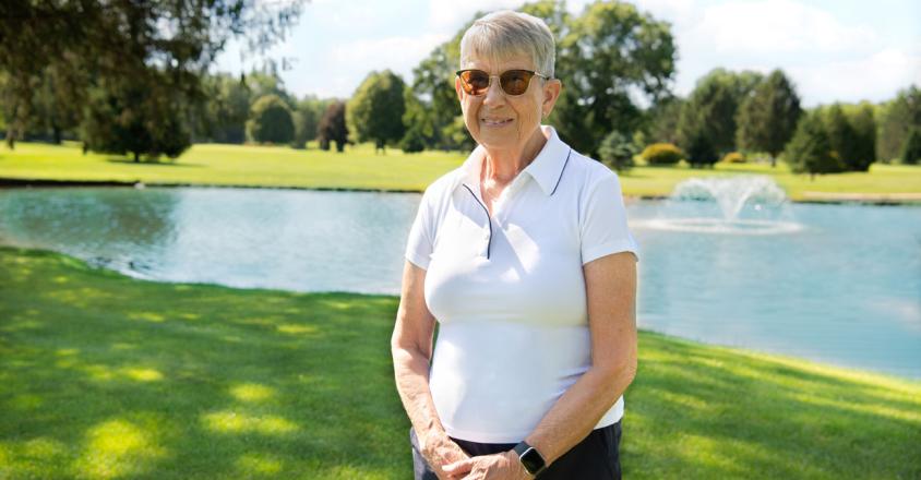 Lu Ann Smith - cochlear implant patient on the golf course 