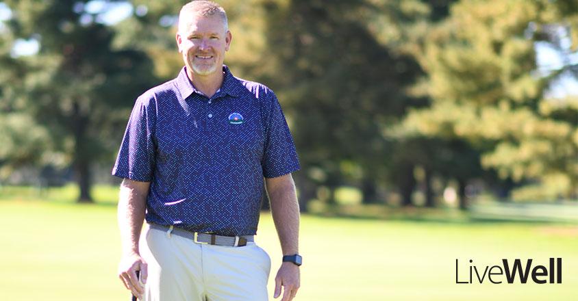 Shon Bender, Genesis Heart & Vascular Services patient, photographed on the golf course