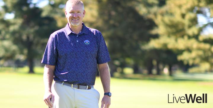 Shon Bender, Genesis Heart & Vascular Services patient, photographed on the golf course